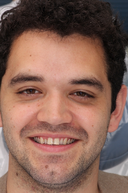 Mr. Avilles smiling before his dental treatment