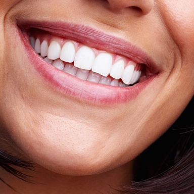 Closeup of healthy beautiful smile