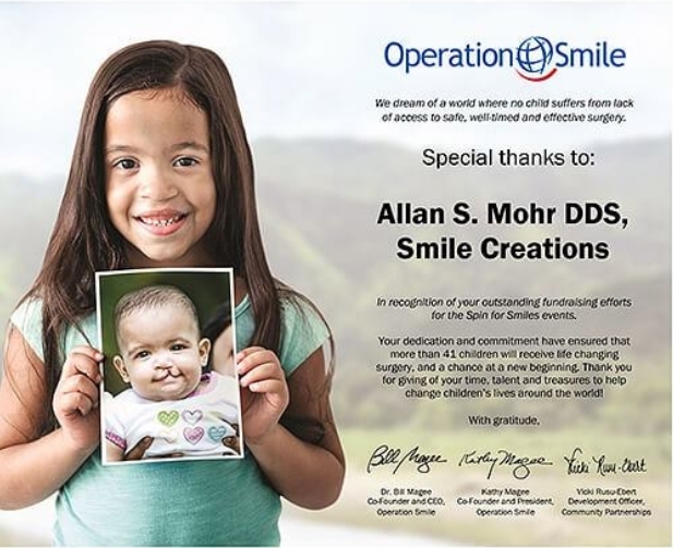 Operation Smile Special Thanks to Allan S Mohr D D S Smile Creations