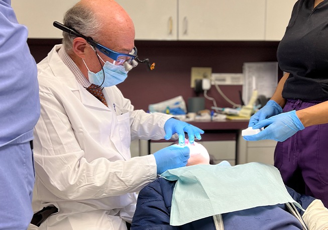 Dr. Mohr treating a dental patient