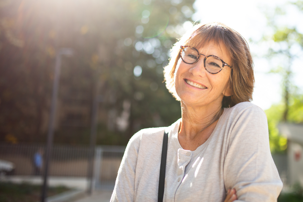 older woman smiling