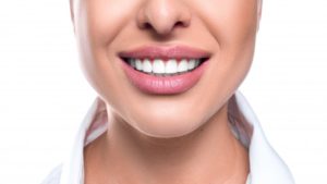 close-up of a woman’s bright smile