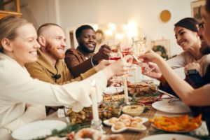 family enjoying holiday dinner